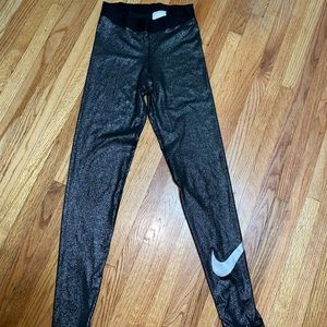 Nike Pro Silver Glitter Leggings